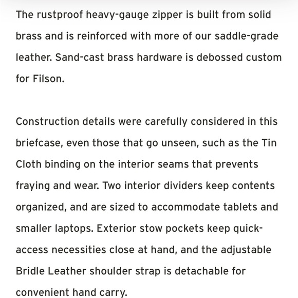 Filson Original Rugged Twill Briefcase, new with tags, excellent condition. - Picture 4 of 15